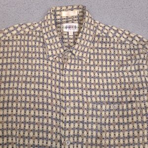 Campia Moda Shirt Mens Medium Colourful Geometric‎ Argyle Diamond Rayon Button